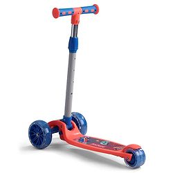 Babyhug 3 Wheel Foldable Kids Scooter With LED Light 4 Level Height Adjustment - Orange & Blue