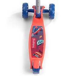 Babyhug 3 Wheel Foldable Kids Scooter With LED Light 4 Level Height Adjustment - Orange & Blue