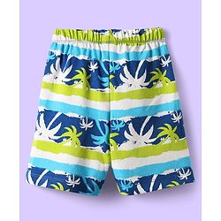 Babyhug Cotton Knit Half Sleeves Short Co-Ord Night Suit with Beach Theme Print - Green & Blue