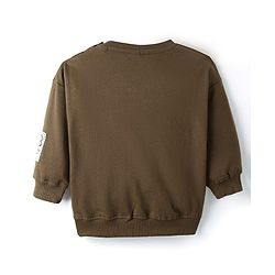 Babyhug Disney Terry Knit Full Sleeves Over Size Drop Shoulder T-Shirt & Lounge Pant With Chip & Dale Graphics - Brown