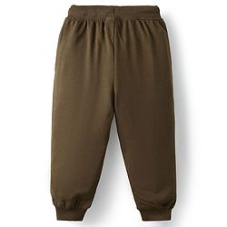 Babyhug Disney Terry Knit Full Sleeves Over Size Drop Shoulder T-Shirt & Lounge Pant With Chip & Dale Graphics - Brown