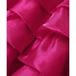 Babyhug Woven Sleeveless Fit & Flare Layered Partywear Dress With Corsage Applique - Red