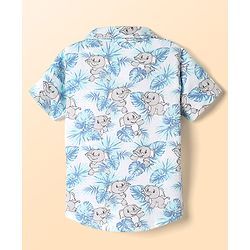 Babyhug Single Jersey Knit Half Sleeves Co-ords Shirt & Shorts Set With Elephant Print - White