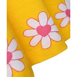 Babyhug Single Jersey Knit Sleeveless Floral Printed Frock With Bow Applique & Bloomer - Yellow