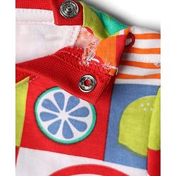 Babyhug Single Jersey Knit Half Sleeves Co-ords T-Shirt & Short Set With Tropical Theme Print - Multicolour