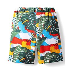 Babyhug Single Jersey Knit Half Sleeves Co-ords Shirt & Shorts Set with Tropical Theme Print - Multicolor