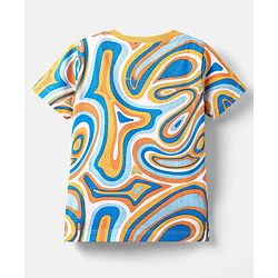 Babyhug Single Jersey Knit Half Sleeves Co-ords T-Shirt & Short Set With Abstract Print - Multicolour