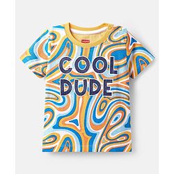 Babyhug Single Jersey Knit Half Sleeves Co-ords T-Shirt & Short Set With Abstract Print - Multicolour