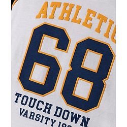 Babyhug Single Jersey Knit Half Raglan Sleeves T-Shirt & Short Set With Text Print - Navy Blue & White