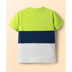 Babyhug Single Jersey Knit Half Sleeves Cut & Sew T-Shirt & Shorts Set with Text Print - Navy Blue