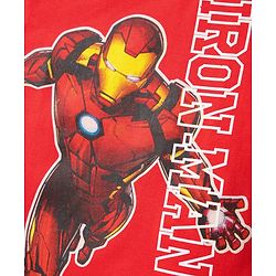 Babyhug Marvel Single Jersey Knit Half Sleeves T-Shirt with Iron Man Graphics - Red
