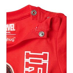 Babyhug Marvel Single Jersey Knit Half Sleeves T-Shirt with Iron Man Graphics - Red