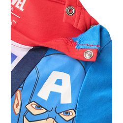 Babyhug Marvel Single Jersey Knit Half Sleeves Cut & Sew T-Shirt with Avengers Graphics - Red & Blue