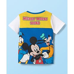 Babyhug Disney Single Jersey Knit Half Sleeves T-Shirt with Front & Back Mickey & Friends Graphics - Blue