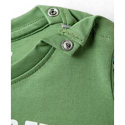 Babyhug Disney Single Jersey Knit Full Sleeve T-Shirt And Joggers With Mickey & Friends Graphics - Olive Green