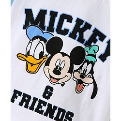 Babyhug Disney Single Jersey Knit Half Sleeves Cut & Sew T-Shirt with Mickey & Friends Graphics - White