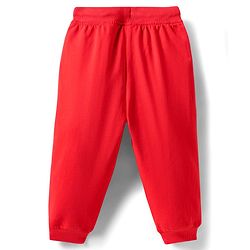Babyhug Disney Terry Knit Full Sleeves Drop Shoulder Cut T-Shirt & Lounge Pant Set With Mickey Mouse Graphics - Royal Blue & Red