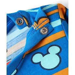 Babyhug Disney Single Jersey Knit Full Sleeves Night Suit With Mickey Mouse Graphics - Blue