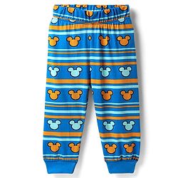 Babyhug Disney Single Jersey Knit Full Sleeves Night Suit With Mickey Mouse Graphics - Blue