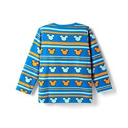 Babyhug Disney Single Jersey Knit Full Sleeves Night Suit With Mickey Mouse Graphics - Blue