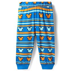 Babyhug Disney Single Jersey Knit Full Sleeves Night Suit With Mickey Mouse Graphics - Blue