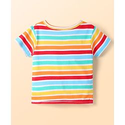 Babyhug 100% Cotton Interlock Knit Half Sleeves Front Open jhabla with Stripe Design & Star Print Pack of 5 - Multicolor