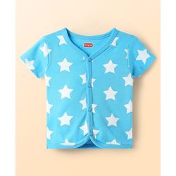 Babyhug 100% Cotton Interlock Knit Half Sleeves Front Open jhabla with Stripe Design & Star Print Pack of 5 - Multicolor
