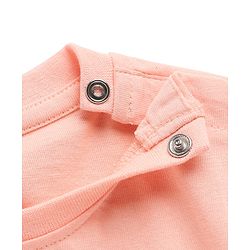 Babyhug Cotton Knit Full Sleeves Night Suit With Peach Print - Peach