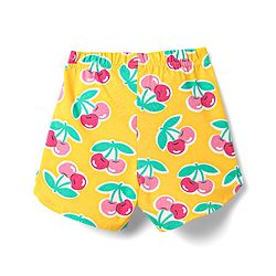 Babyhug Cotton Knit Half Sleeves Co-ords Short Night Suit With Tropical Print - Yellow