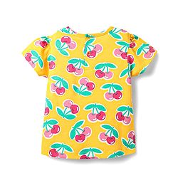 Babyhug Cotton Knit Half Sleeves Co-ords Short Night Suit With Tropical Print - Yellow