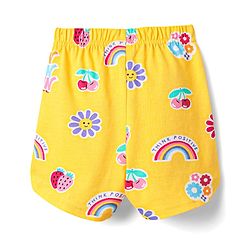Babyhug 100% Cotton Knit Half Sleeves Co-ords Short Night Suit With Floral Print - Yellow