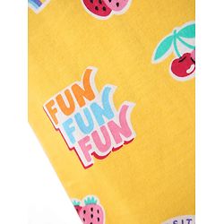 Babyhug 100% Cotton Knit Half Sleeves Co-ords Short Night Suit With Floral Print - Yellow