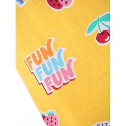 Babyhug Cotton Knit Half Sleeves Co-ords Short Night Suit With Floral Print - Yellow