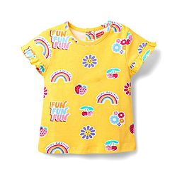 Babyhug 100% Cotton Knit Half Sleeves Co-ords Short Night Suit With Floral Print - Yellow