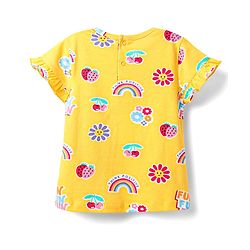 Babyhug 100% Cotton Knit Half Sleeves Co-ords Short Night Suit With Floral Print - Yellow