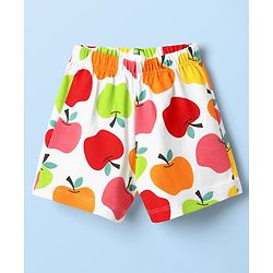 Babyhug Cotton Knit Half Sleeves Co-ords Shorts Night Suit With Tropical Theme Print - White