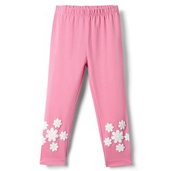 Babyhug Cotton Lycra Knit Full Length Leggings with Floral Print - Pink