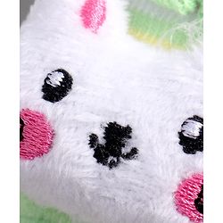 Cute Walk by Babyhug Socks With Stripes & Kitty Applique - Light Green