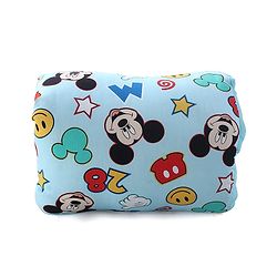 Babyhug Disney Nursing Baby Arm Pillow | Head Support Pillow Anti-Spitting Breastfeeding and Bottle Feeding Nursing Arm Pillow  | Smiley Mickey Face Print - Light Blue