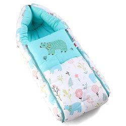 Babyhug Premium Muslin Sleeping Bag Bear Print - Multicolor| Easy Zipper Closure| New Born Gifting| Boys & Girls| Warm and Cozy| Travel Friendly