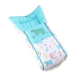 Babyhug Premium Muslin Sleeping Bag Bear Print - Multicolor| Easy Zipper Closure| New Born Gifting| Boys & Girls| Warm and Cozy| Travel Friendly