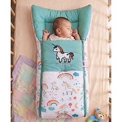 Babyhug Premium Muslin Sleeping Bag Bear Print - Multicolor| Easy Zipper Closure| New Born Gifting| Boys & Girls| Warm and Cozy| Travel Friendly