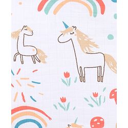 Babyhug Premium Muslin Sleeping Bag Bear Print - Multicolor| Easy Zipper Closure| New Born Gifting| Boys & Girls| Warm and Cozy| Travel Friendly