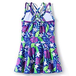 Babyhug Water Repellant Sleeveless Frock Swimsuit With Floral Print - Purple