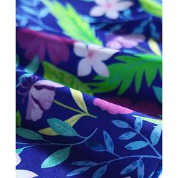 Babyhug Water Repellant Sleeveless Frock Swimsuit With Floral Print - Purple