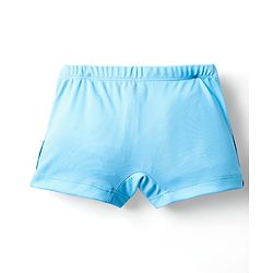 Babyhug Water Repellant Swimming Trunk With Fish Print - Light Blue