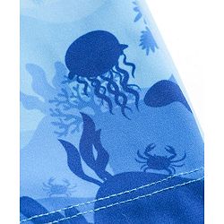 Babyhug Water Repellant Swimming Trunk With Fish Print - Light Blue