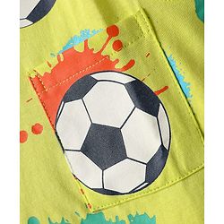 Babyhug Cotton Knit Sleeveless Tank T-Shirt With Football Print - Yellow
