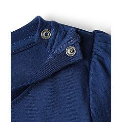 Babyhug Cotton Knit Half Sleeves Night Suit With Dino Print - Navy Blue