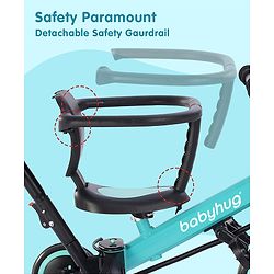 Babyhug Most Advanced 5 in 1 Tricycle with Adjustable Parent Handle - Aqua Blue